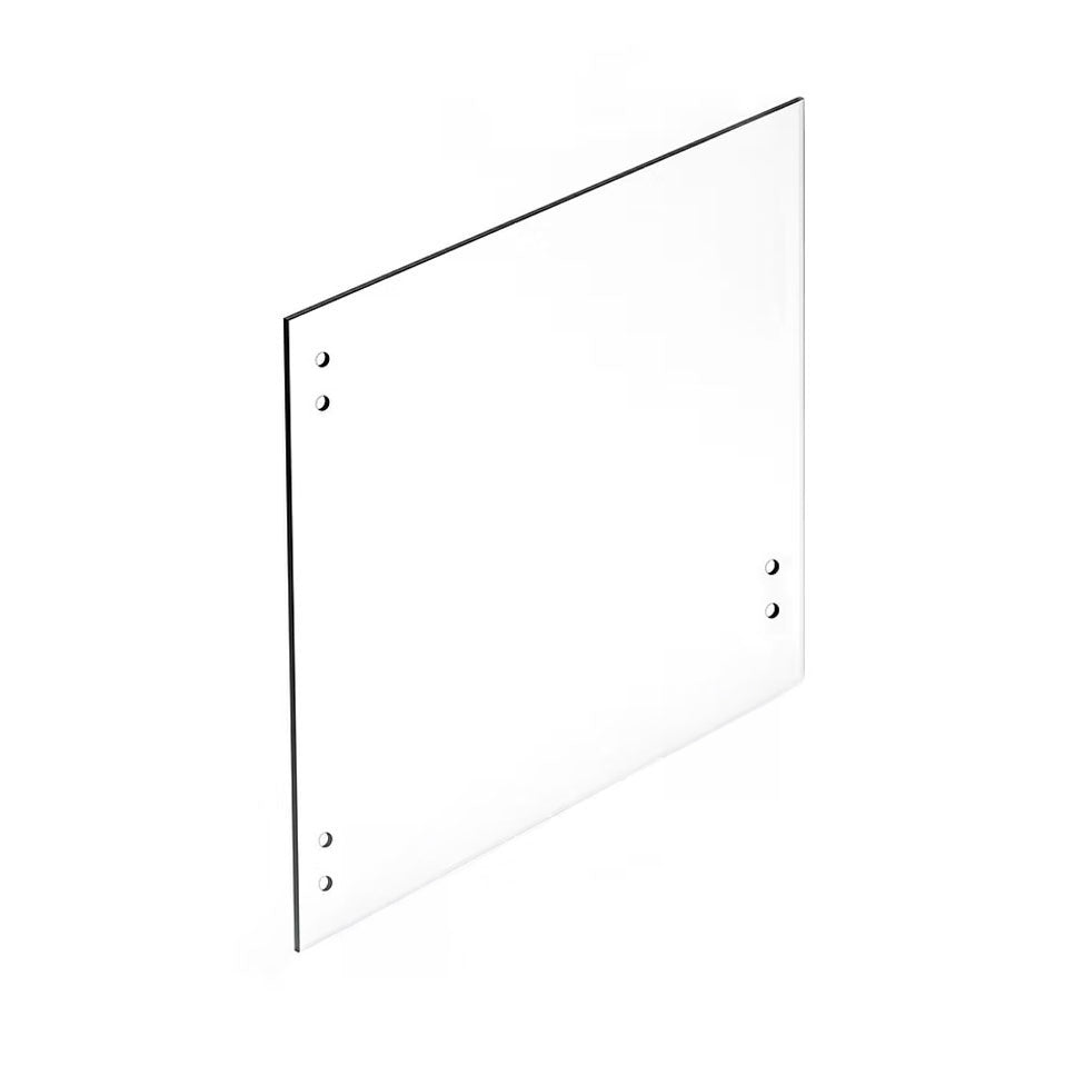 Porte de verre trouée clôture piscine 48" pour penture + verrou au sol